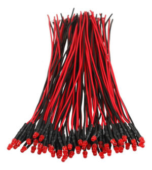 Ilumina tus Proyectos con 50 Diodos LED Rojos Precableados de 12V 3mm - Larga Duración y Fácil Instalación. Ideales para Electrónica, Decoración y Mod