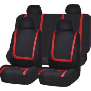 Funda para Asiento de Auto Rojo Completa | Cubre Asientos Unique Flat Cloth FB032RED114 | Incluye 4 Cabeceras Removibles | Tela Resistente, Fácil Limp