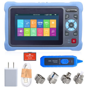 Probador OTDR de Fibra Óptica OptiXpert X100: 1310/1550nm, Pantalla Táctil 4.3", 100km, Multifunción 11 en 1, OPM/OLS/VFL/RJ45, Ideal para Instalación