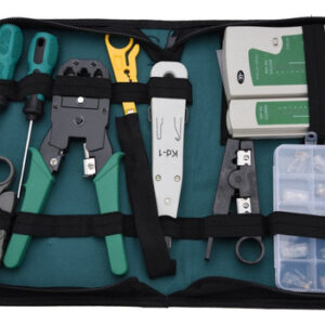 Kit Profesional de Herramientas de Red GENERIC para Reparación y Mantenimiento LAN: 11 Piezas RJ11/RJ45 con Probador de Cables, Pelacables y Destornil