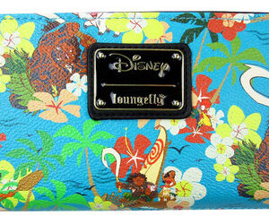 Billetera con Cierre Disney Moana - Diseño All Over Print Azul Turquesa - Resistente y con Amplio Espacio Interior para Tarjetas y Efectivo