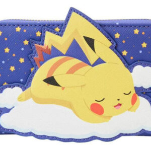¡Expresa tu pasión Pokémon! Cartera Loungefly Pikachu y Amigos Azul Estándar: Diseño Encantador, Apliques Detallados y Forro Coordinado. Ideal para Fa