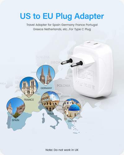 Adaptador de Enchufe Europeo Tipo C, Marca [Marca Aquí] Modelo [Modelo ...