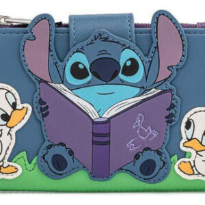 ¡Lleva la Magia Contigo! Cartera con Solapa Loungefly Disney Lilo & Stitch Patitos - Diseño Exclusivo, Cuero Vegano, Aplicaciones y Bordados Detallado