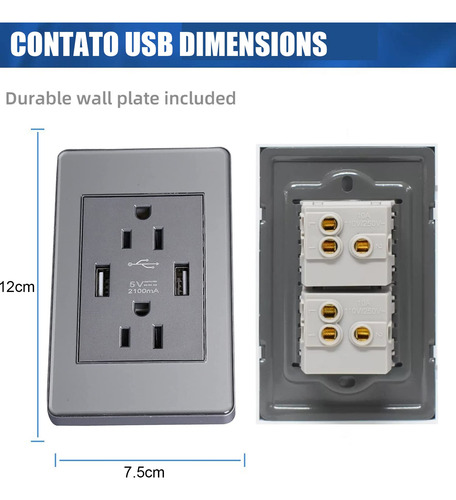 Enchufe USB de Pared Dúplex [Marca Genérica] – Modelo Carga Inteligente ...