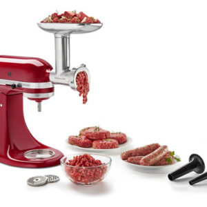 Accesorio Metálico Molinillo de Alimentos KitchenAid KSMMGA: Tritura, Muele y Procesa con Facilidad. Compatible con Batidoras de Soporte. Incluye Plac