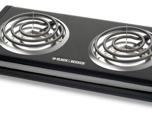 ¡Cocina con Eficiencia! Hornilla Eléctrica Doble Black+Decker DB1002B - Control de Temperatura Independiente, Compacta y Segura, Ideal para Espacios R