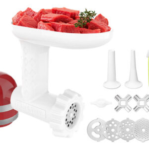 Accesorio Molinillo de Carne para Batidoras KitchenAid: Modelo FGA - Muele, Rellena Salchichas y Mucho Más - Kit Completo para Cocina Creativa