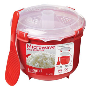 Olla Arrocera Microondas Collection 2.5 Litros Roja – Cocina Arroz Perfecto en Minutos, Fácil Limpieza y Diseño Compacto – Modelo 1110, Libre de BPA