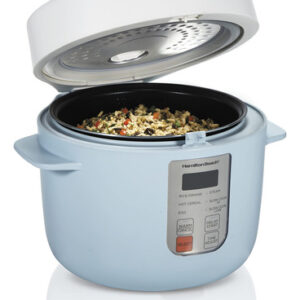 Olla Arrocera Digital Programable 12 Tazas Azul Frecuencia: Cocina Inteligente, Multifunción con Vaporera y Temporizador, Perfecta para Arroz y Más