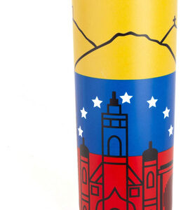 Taza de Viaje Isotérmica Costablue Venezuela 450ml: Acero Inoxidable, Diseño Bandera, Aislamiento Térmico 12 Horas, Antigoteo, Fácil Limpieza, Ideal p