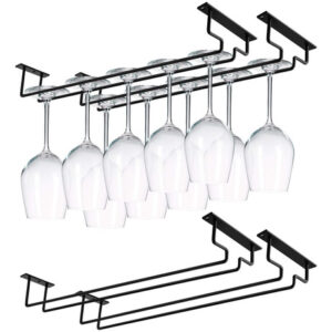 Organizador de Copas de Vino para Gabinete - Juego de 4 Soportes Colgantes NEGROS, Marca [Marca Implícita: Imagina tu Hogar], Modelo [Modelo Implícito