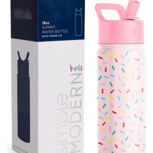 Botella Térmica para Niños Summit Confetti 530ml - Acero Inoxidable Aislado al Vacío, con Popote y a Prueba de Fugas - Ideal para Escuela y Actividade