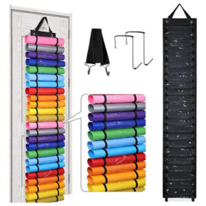 Organizador de Vinilo Plegable Negro - Megacentral México: 24 Compartimentos, Colgador de Puerta y Pared - Solución Profesional para Almacenamiento de