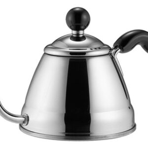 Tetera Fino Pour Plateada para Café y Té: 1 Litro (4 1/4 Tazas) | Modelo 4061 de Acero Inoxidable | Cuello de Cisne para Vertido Preciso | Compatible