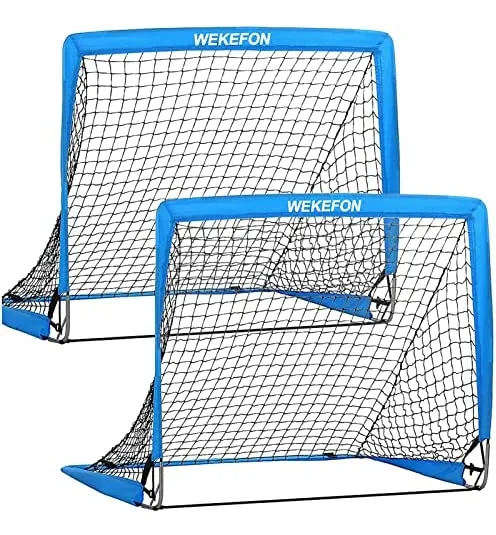 Juego De 2 Redes De Fútbol Para Niños En El Patio Trasero, Tamaño 2.9 X 2.4 Pies, Portátil, Mini Porterías De Fútbol Con Funda De Transporte, Ligera Y Plegable, Red De Fútbol Ideal Para Niños De 1 A 8