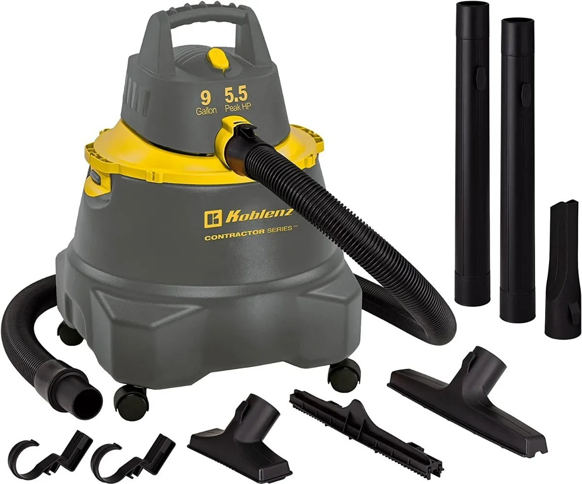 Aspiradora Seco-mojado Koblenz 9 Gal, 5.5 Hp, C/ Accesorios Color Gris/amarillo