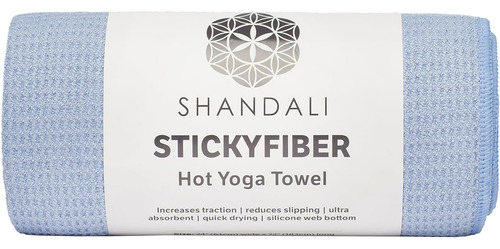 Toalla de Yoga Shandali Stickyfiber Antideslizante Microfibra Celeste para Clases Calientes | Tapete de Yoga Profesional de Alta Absorción