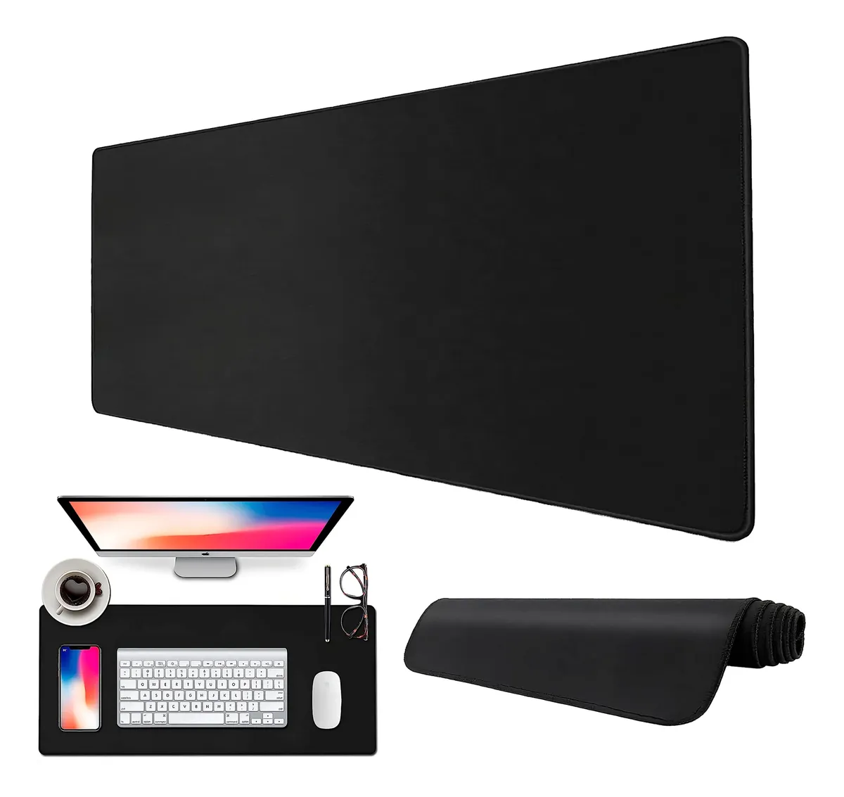 Mouse Pad XXL Gamer Antideslizante Impermeable 800x300mm HETEX - Tapete de Oficina y Alfombrilla de Escritorio Profesional