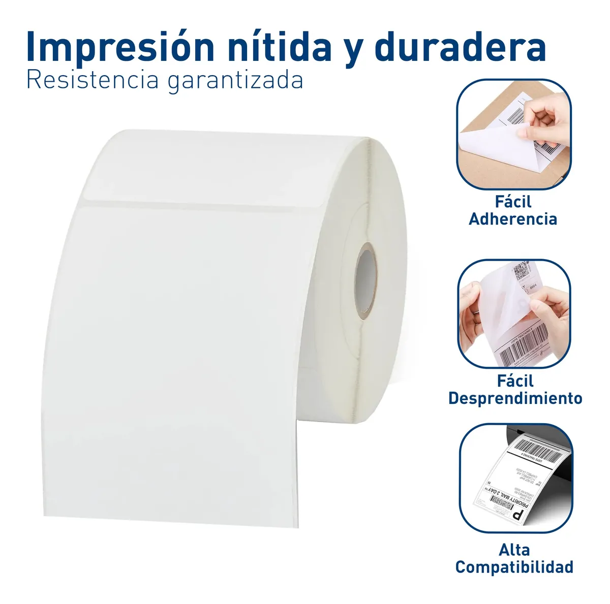 Rollo Etiquetas Térmicas Adhesivas 100x165mm Plástico Directo | 300 Unidades | Impresión Clara y Duradera para Envíos y Logística | Bluelander