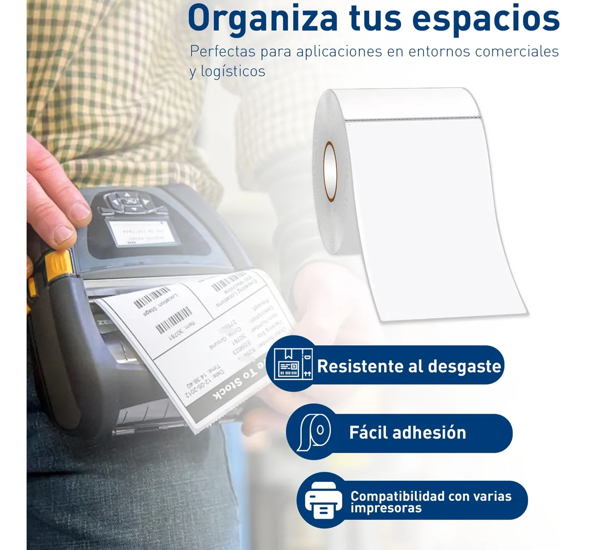 Rollo Etiquetas Térmicas Adhesivas 100x165mm Plástico Directo | 300 Unidades | Impresión Clara y Duradera para Envíos y Logística | Bluelander