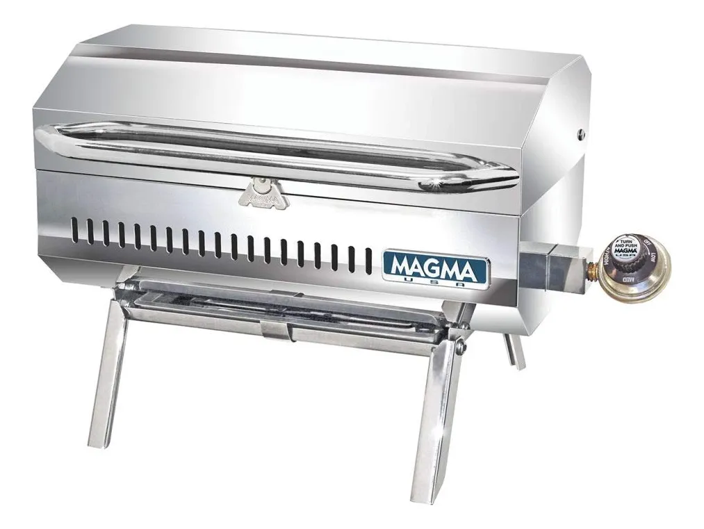Parrilla de Gas Propano Acero Inoxidable Magma Connoisseur Series Multi - 14000 BTU, 55cm Profundidad x 35cm Ancho - Ideal Exteriores y Náutica