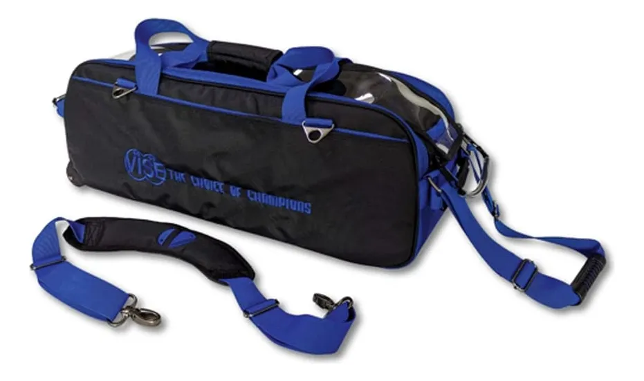 Bolsa de Bolos Transparente VISE para 3 Bolas con Diseño de Tela Resistente, Asa Ajustable y Correa de Hombro Acolchada - Ideal para Jugadores de Bolos