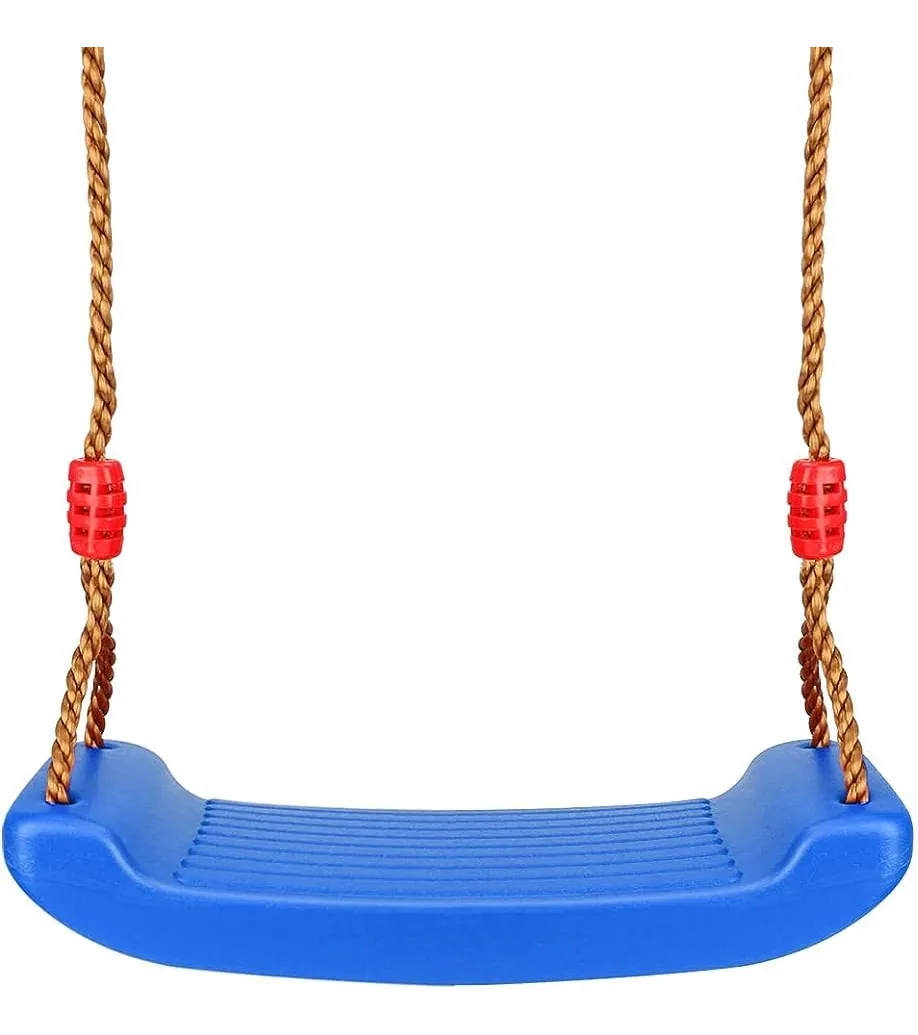 Asiento Columpio Niños Adultos COMINGFIT Bisagra Ajustable Cuerda 4.2-7ft Soporta 90kg Mosquetones Triangulares Inclusión Patio Recreo