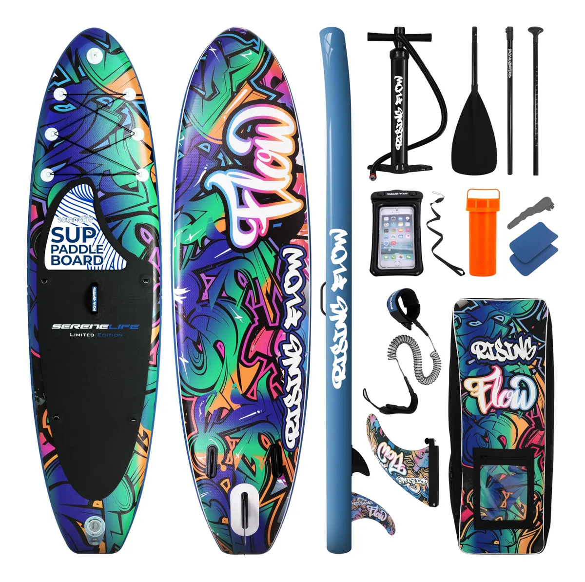 Tabla Paddle Inflable 15cm Resistente con Accesorios Incluidos y Bolsa de Transporte para Deportes Acuáticos y Exploración en Aguas Tranquilas