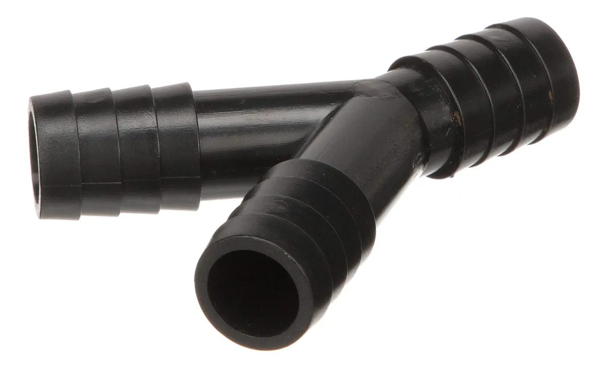 Conector Y de 3 Vías para Manguera de 19 mm en Plástico Negro - Unión Duradera y Conexión Fiable para Sistemas de Riego y Fontanería