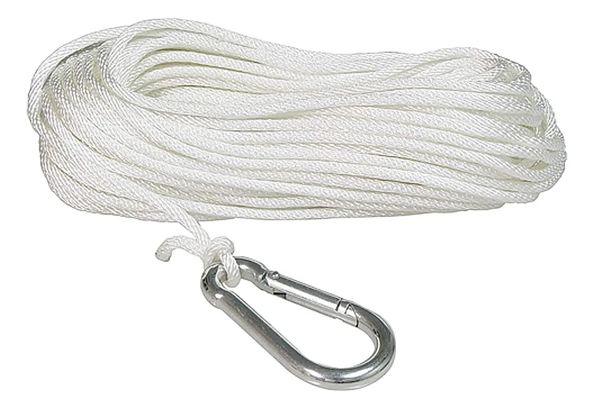 Cuerda de Ancla de Nylon Trenzada Sólida 9.5 mm x 10.7 m - Resistente y Duradera para Embarcaciones y Usos Marinos