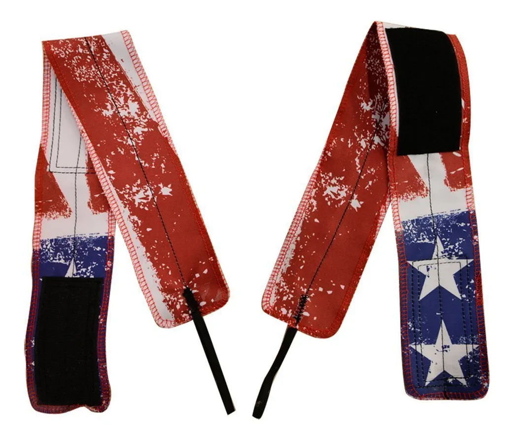 Muñequeras para Levantamiento de Peso Grado Competencia - Soporte Profesional Rojo/Blanco/Azul para Crossfit, Powerlifting y Gimnasio - Máximo Agarre y Estabilidad