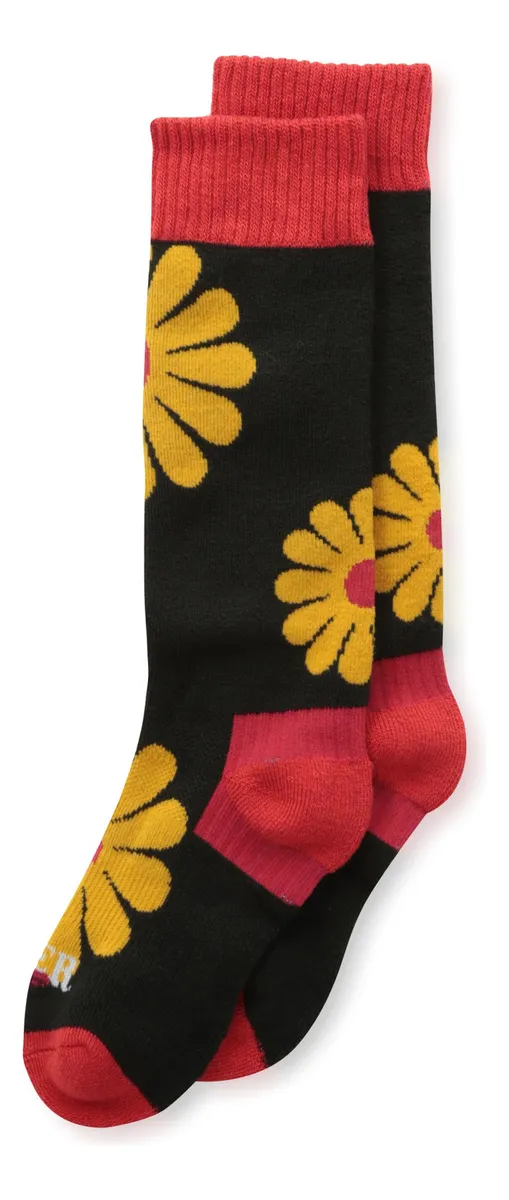 Calcetines Medios Cojín Groovy Hot Chillys para Niña Negro - Comodidad Térmica y Estilo Divertido para Invierno
