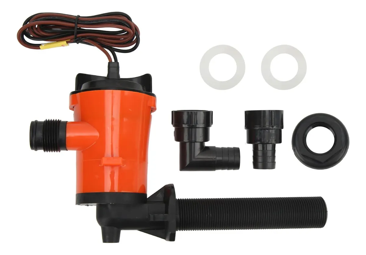 Bomba Aireador 12V 800GPH para Tanque de Cebo y Barco - Bomba de Agua Marina y de Pesca Resistente - Mantenimiento de Cebo Vivo para Embarcaciones