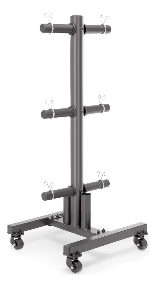 Estante Olímpico Vertical Negro para Discos de Pesas | Soporte Compacto y Resistente para Entrenamiento de Fuerza en Casa
