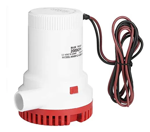 Bomba de Achique Eléctrica 12V 2000 GPH - Protección Marina, Bombeo de Agua Potente y Fiable para Embarcaciones