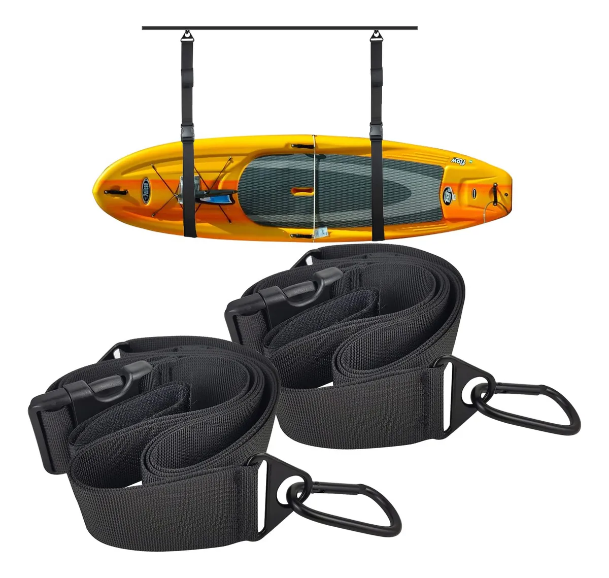 Correa de Almacenamiento para Kayak y SUP - Solución de Colgar en Pared para Embarcaciones - Soporte Resistente y Seguro