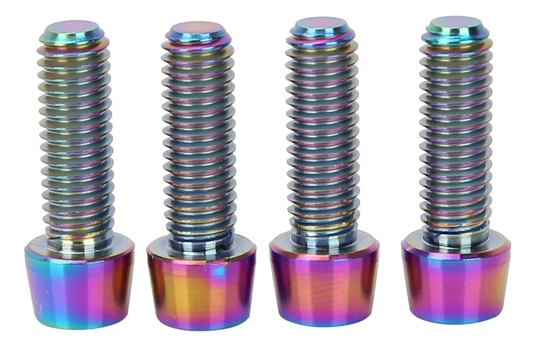 4 Tornillos de Freno para Bicicleta M6 x 18mm en Aleación - Duraderos y Resistentes para Reparación y Mantenimiento de Frenos de Bicicleta