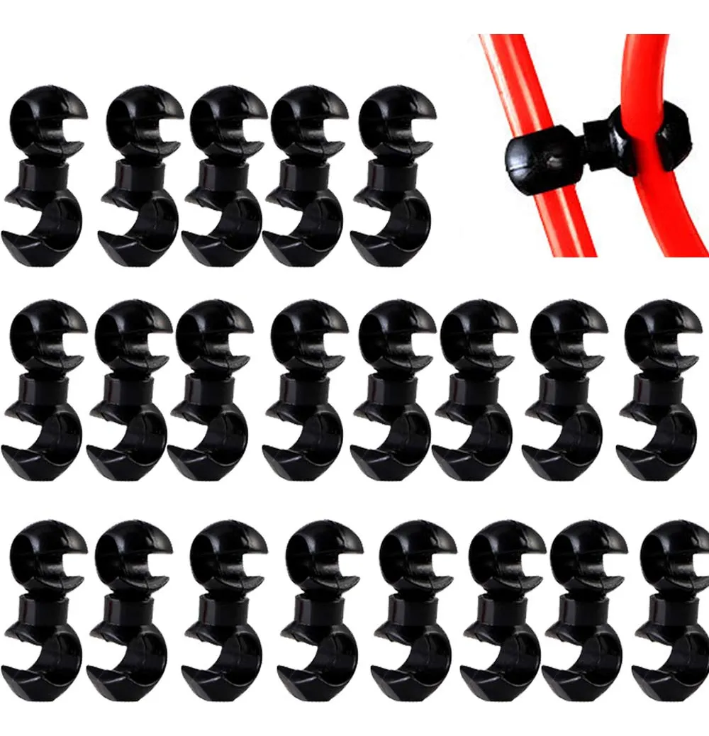 20 Clips Sujeta Cables de Freno Plástico para Bicicleta MTB | Organizador de Cables Duradero para Montaña y Carretera | Accesorios Esenciales para Mantenimiento de Bicicletas