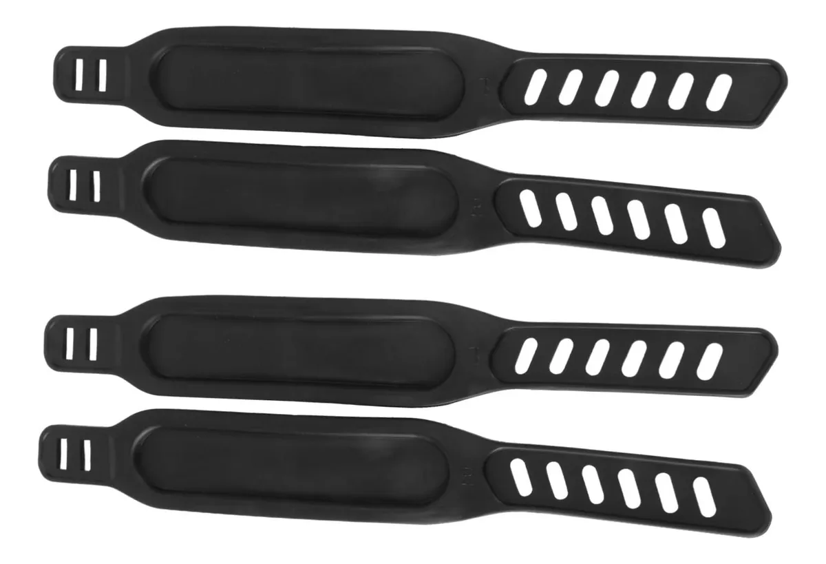 Correas Ajustables para Pedales de Bicicleta Estática (Pack 4 uds) - Negro - Máximo Soporte y Seguridad para tu Entrenamiento Indoor