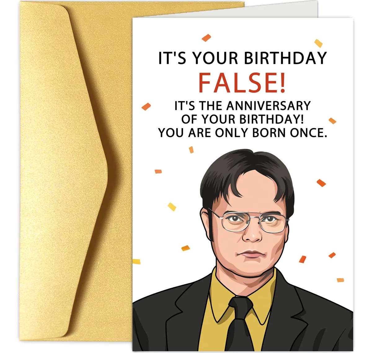 Tarjeta de Cumpleaños Divertida Dwight Schrute "That's What She Said" - Ideal para Oficinas y Fans de The Office - Humor Cómico para Sorprender