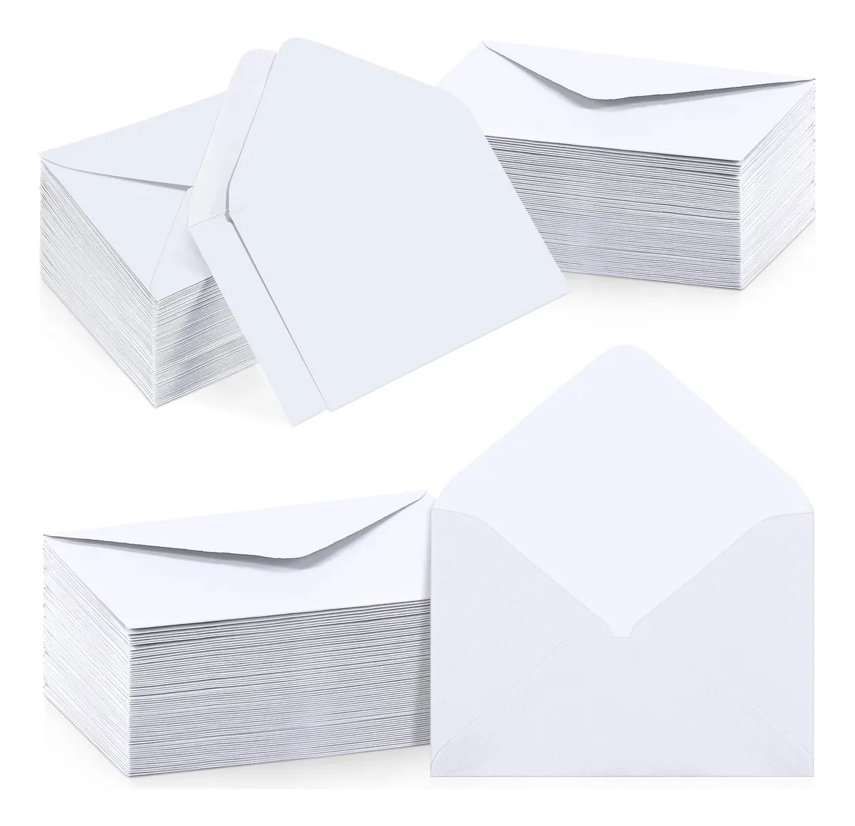 400 Sobres Metálicos para Tarjetas de Regalo - 10x6.9cm, Blanco Brillante, Ideales para Cumpleaños, Bodas y Eventos Especiales. Packaging Premium y Elegante.