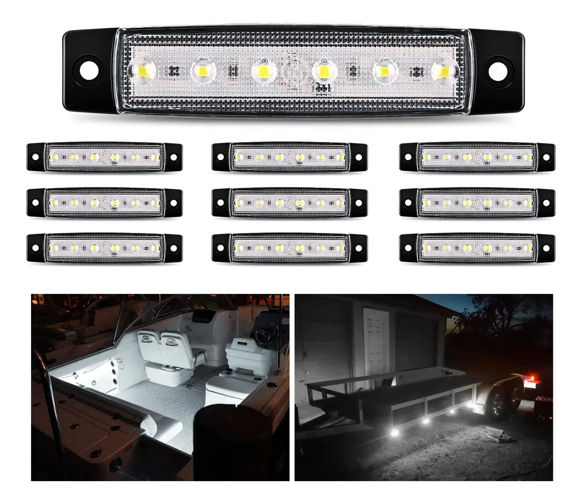 10 Luces LED Blancas 3.8 Pulgadas para Camión y Barco | Iluminación Potente y Duradera para Vehículos y Embarcaciones