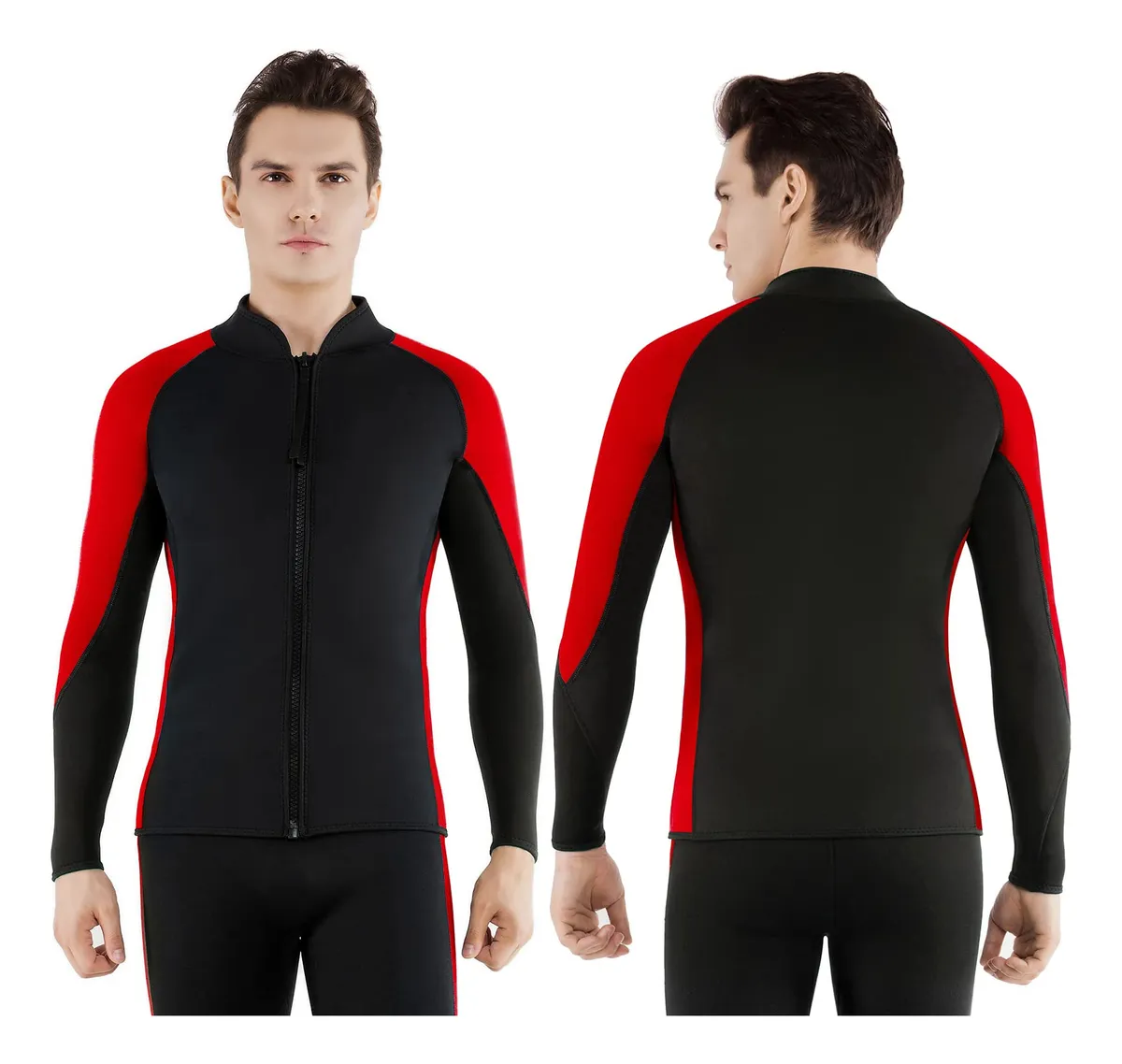 Bañador Neopreno Unisex 2mm Rojo para Surf y Natación - Chamarra Térmica de Alto Rendimiento - Talla 0 Mm para Hombre y Mujer