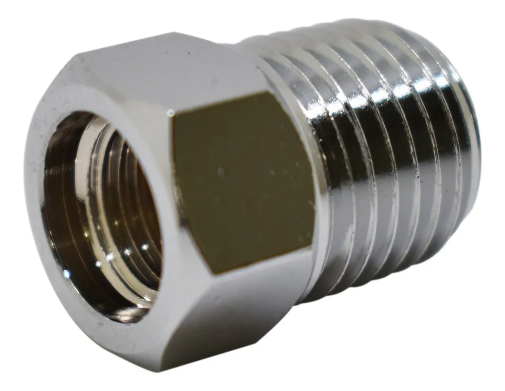 Adaptador Hembra 3/8-24 a Macho 1/4 NPT para Buceo (Scuba Diving) - Conexión Segura y Duradera, Acabado Plateado Profesional