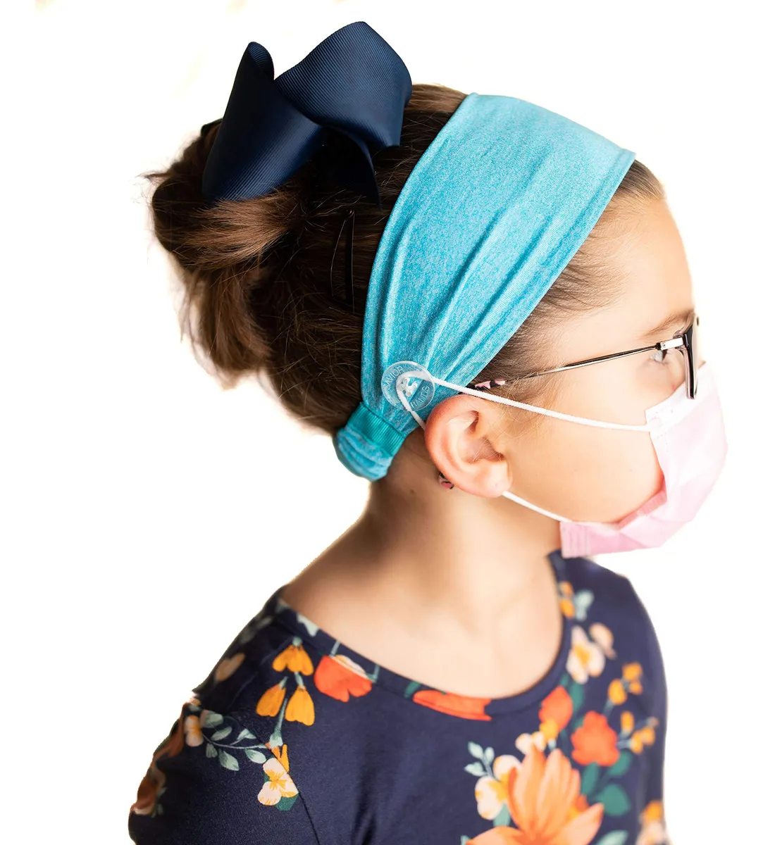 Diademas Cómodas con Botones para Máscara de Niños Azul Claro - Ajustables y Personalizadas con Nombre - Ideal para Uso Diario y Regalo