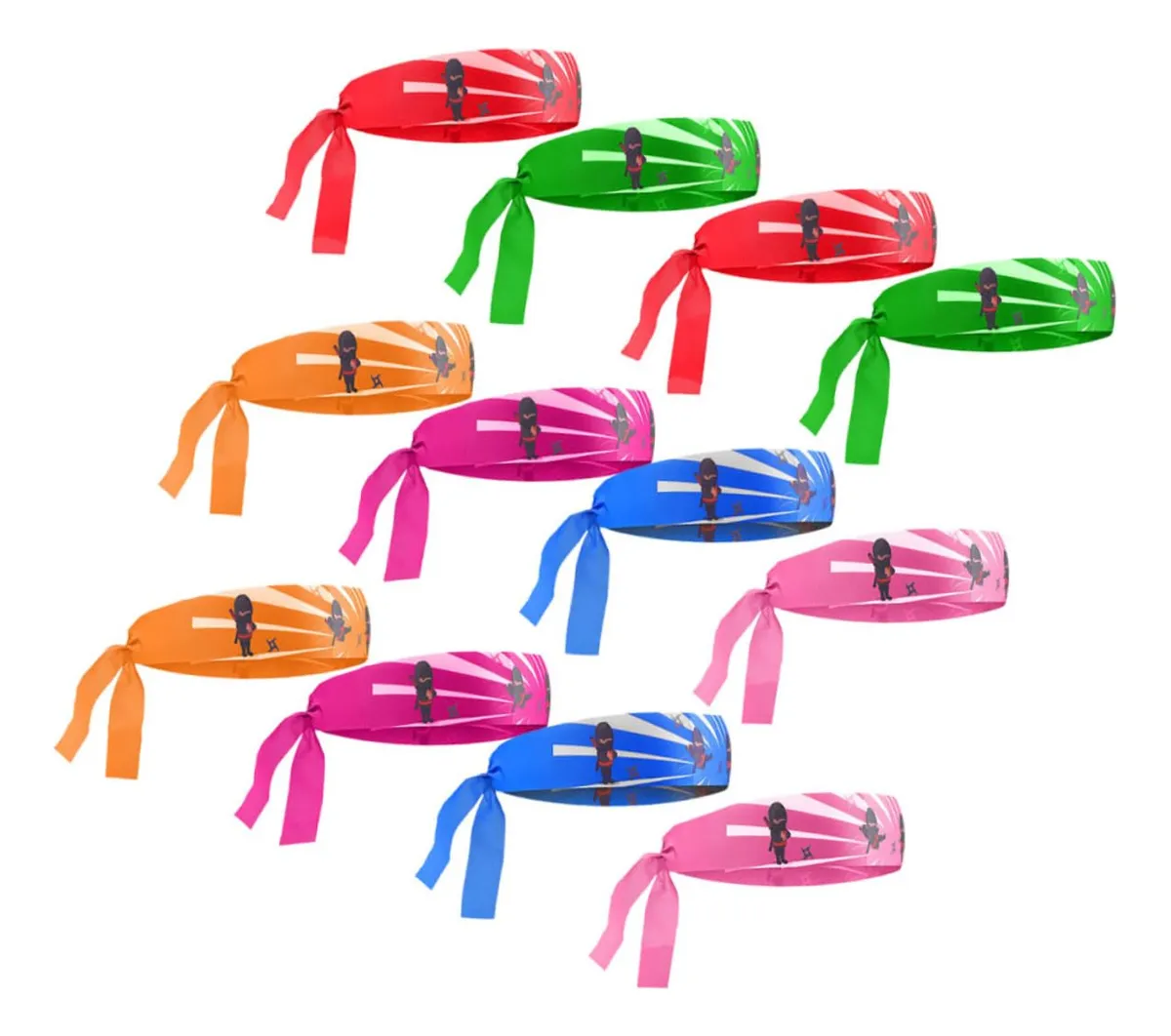 Pack 12 Diademas Ninja Karate para Niños Personalizables - Accesorios Deportivos Divertidos y Resistentes para Entrenamiento