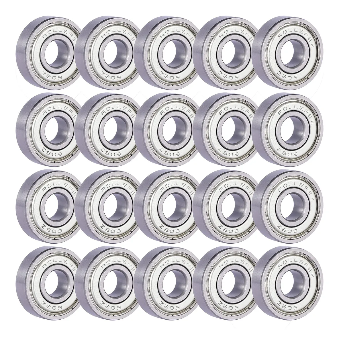 Paquete 20 Rodamientos Rueda ABEC-1 608ZZ Acero Cromado - Alto Rendimiento para Patinetes, Skateboards y Equipos Industriales