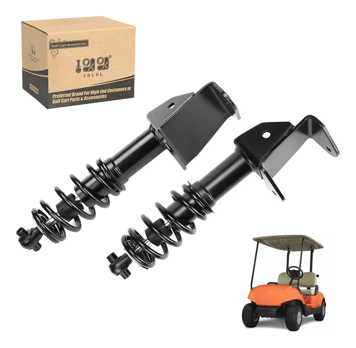 Juego Amortiguadores Delanteros Carrito Golf 10L0 | Mejora Estabilidad y Conducción | Repuesto Esencial para Carros de Golf