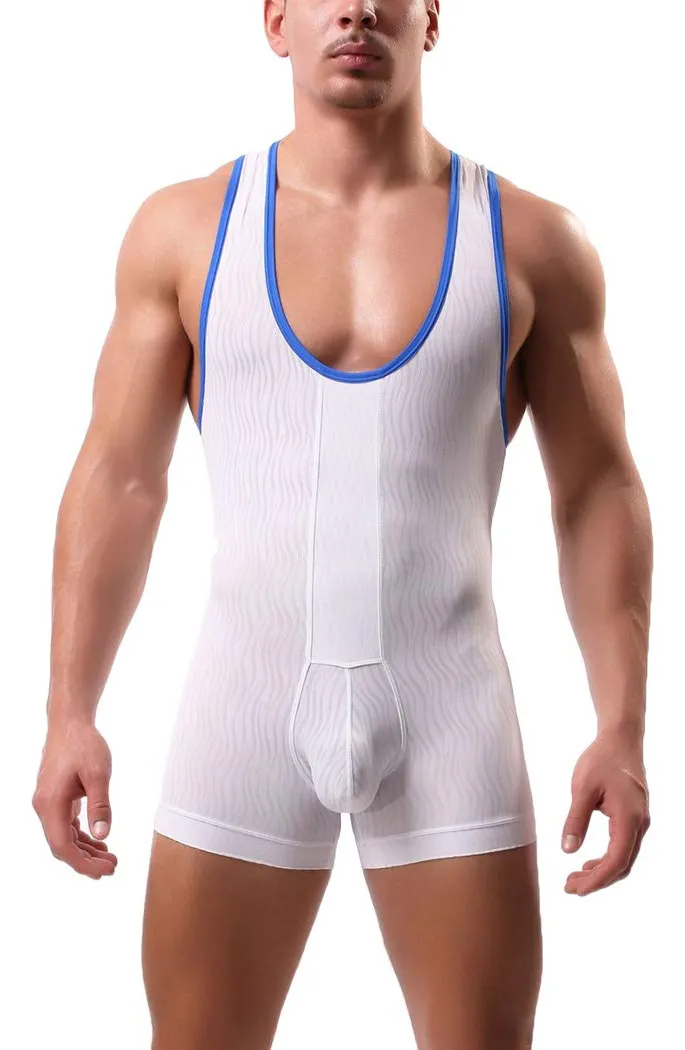 Body de Lucha Estilo Bandera Estadounidense para Hombre | Ropa Deportiva Profesional con Estampado Patriótico | Perfecto para Entrenamiento y Competición | Máxima Comodidad y Durabilidad